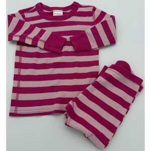 Hanna Andersson Pink Striped Organic Cotton Pajama Set 18-24 Months 80cm